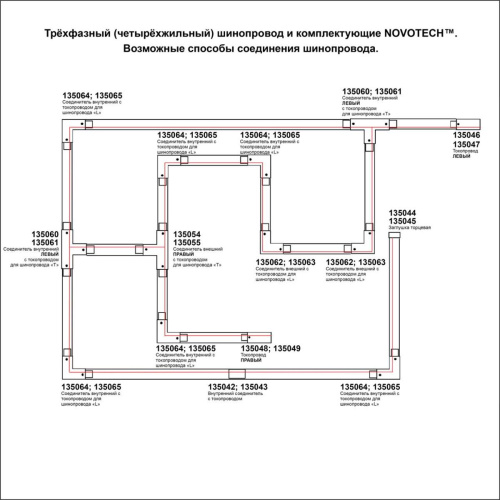 Трехфазный (четырехжильный) шинопровод Novotech Port 135039
