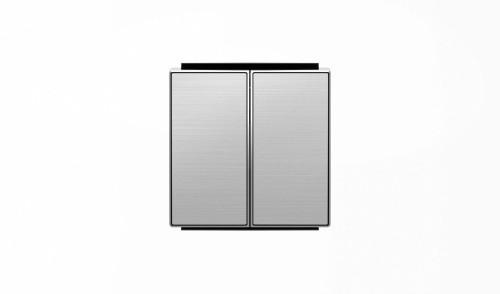 Клавиша для 2-клавишных выключателей/переключателей/кнопок, серия SKY, цвет нержавеющая сталь Клавиша для 2-клавишных выключателей/переключателей/кнопок, серия SKY, цвет нержавеющая сталь