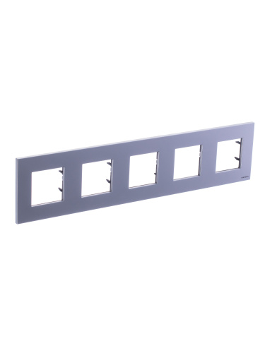 Рамка 5-постовая ABB Zenit серебро 2CLA227500N1301