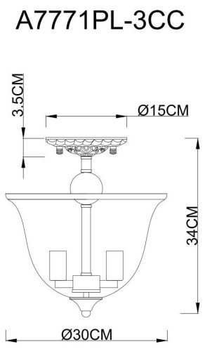 Потолочный светильник Arte Lamp Bell A7771PL-3CC Потолочный светильник Arte Lamp Bell A7771PL-3CC