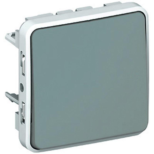 Переключатель одноклавишный проходной Legrand Plexo 10А 250V серый 069511 Переключатель одноклавишный проходной Legrand Plexo 10А 250V серый 069511