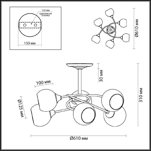 Потолочная люстра Lumion Daniella Comfi 4537/6C Потолочная люстра Lumion Daniella Comfi 4537/6C