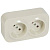 Розетка 2х2К Legrand Quteo 16A 250V б/з слоновая кость 782242