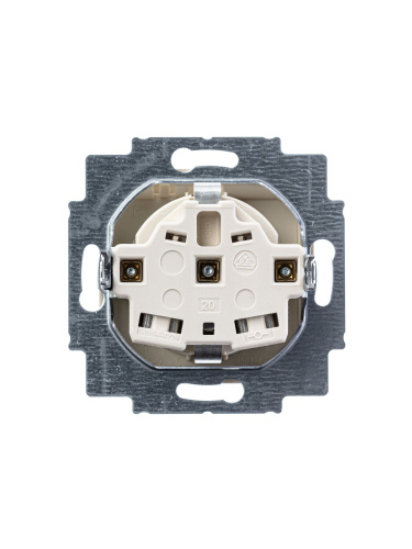 Розетка ABB Basic55 Schuko с/з 16A 250V с крышкой безвинтовой зажим слоновая кость 2CKA002018A0351