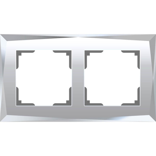 Рамка Werkel Diamant на 2 поста зеркальный WL08-Frame-02 4690389143823 Рамка Werkel Diamant на 2 поста зеркальный WL08-Frame-02 4690389143823