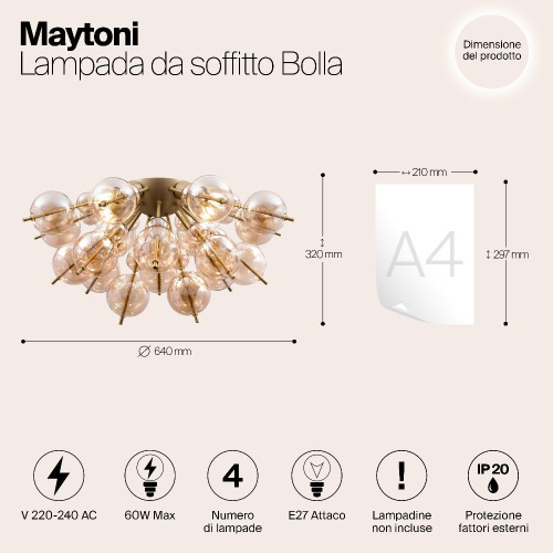Потолочная люстра Maytoni Bolla MOD133CL-04BS Потолочная люстра Maytoni Bolla MOD133CL-04BS