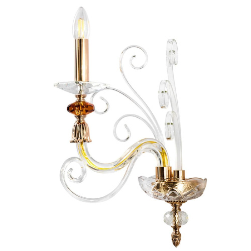 Бра Crystal Lux Catarina AP1 V2 Gold/Transparent-Cognac Бра Crystal Lux Catarina AP1 V2 Gold/Transparent-Cognac
