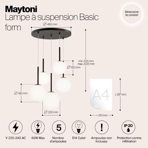 Подвесной светильник Maytoni MOD321PL-05B Подвесной светильник Maytoni MOD321PL-05B