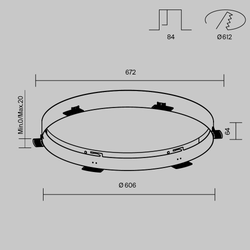 Аксессуар для встраиваемого светильника Technical DLA032-TRS90-W Аксессуар для встраиваемого светильника Technical DLA032-TRS90-W