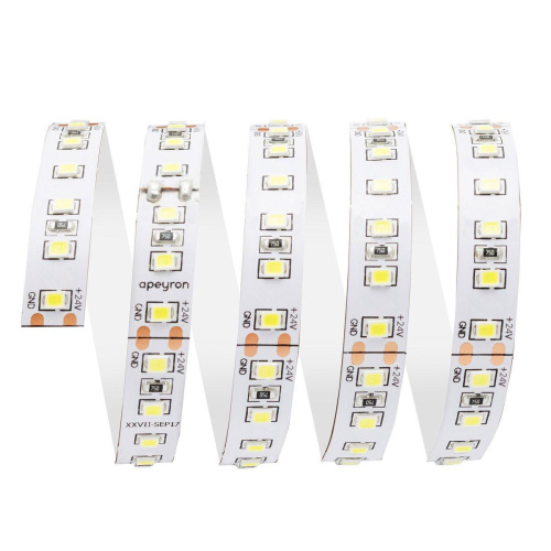 Светодиодная лента Apeyron 10W/m 120LED/m 3528SMD холодный белый 5M 00-332 Светодиодная лента Apeyron 10W/m 120LED/m 3528SMD холодный белый 5M 00-332