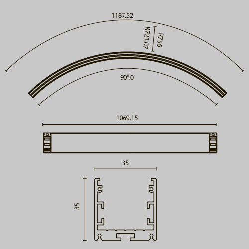 Комплектующие к светодиодной ленте Led Strip ALM-3535R-B-IN-90°-1.5M Комплектующие к светодиодной ленте Led Strip ALM-3535R-B-IN-90°-1.5M