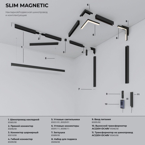 Трековый светодиодный светильник Elektrostandard Slim Magnetic 85011/01 a067378 Трековый светодиодный светильник Elektrostandard Slim Magnetic 85011/01 a067378