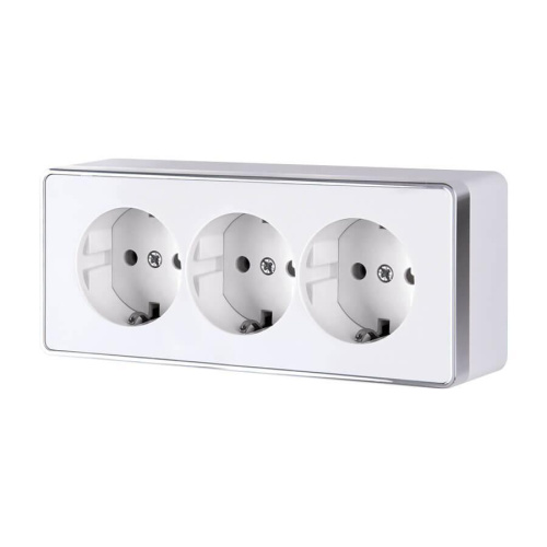 Розетка тройная с заземлением и шторками Werkel Gallant белый W5073101 4690389163913 Розетка тройная с заземлением и шторками Werkel Gallant белый W5073101 4690389163913