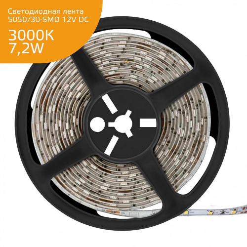 Светодиодная лента Gauss 7,2W/m 30LED/m 5050SMD теплый белый 5M 355000107 Светодиодная лента Gauss 7,2W/m 30LED/m 5050SMD теплый белый 5M 355000107
