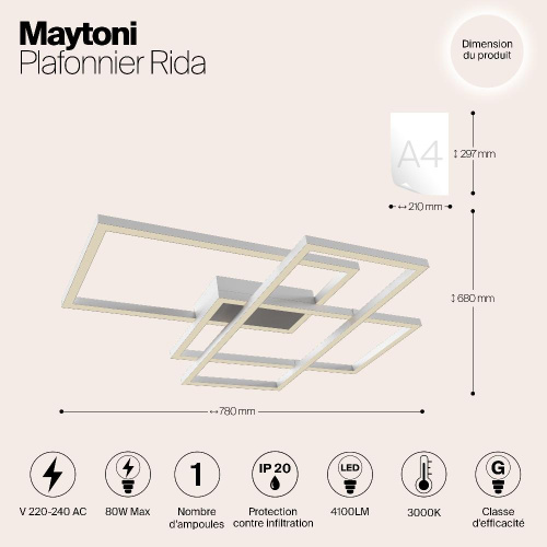 Потолочный светодиодный светильник Maytoni Line MOD015CL-L80W Потолочный светодиодный светильник Maytoni Line MOD015CL-L80W