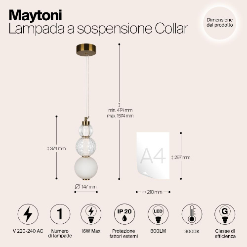 Подвесной светильник Maytoni P069PL-L16G3K Подвесной светильник Maytoni P069PL-L16G3K