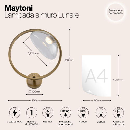 Бра Maytoni Moon MOD327WL-L5BS3K1 Бра Maytoni Moon MOD327WL-L5BS3K1