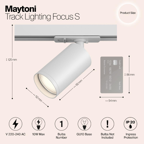 Трековый светильник Maytoni Track Lamps TR020-1-GU10-W Трековый светильник Maytoni Track Lamps TR020-1-GU10-W