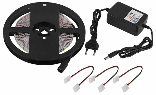 Светодиодная лента ЭРА 14,4W/m 60LED/m 5050SMD холодный белый 5M 5050kit-14,4-60-12-IP20-6500-5m Б0043065 Светодиодная лента ЭРА 14,4W/m 60LED/m 5050SMD холодный белый 5M 5050kit-14,4-60-12-IP20-6500-5m Б0043065