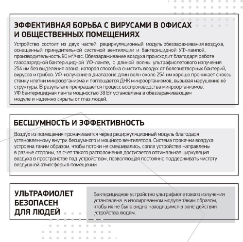 Ультрафиолетовый бактерицидный рециркулятор Led4U Армстронг Сфера 912/65 Ультрафиолетовый бактерицидный рециркулятор Led4U Армстронг Сфера 912/65
