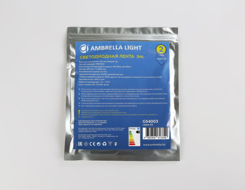 Светодиодная лента Ambrella Light 14,4W/m 60LED/m 5050SMD холодный белый 5M GS4003 Светодиодная лента Ambrella Light 14,4W/m 60LED/m 5050SMD холодный белый 5M GS4003