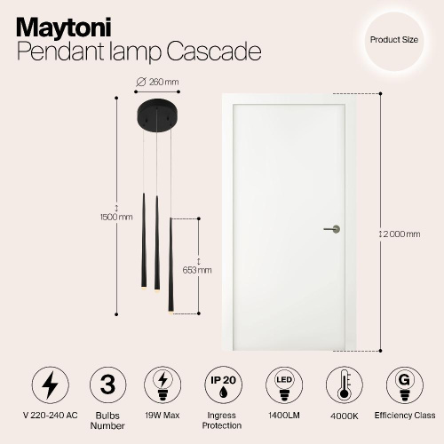 Подвесной светильник Maytoni MOD132PL-L28BK1 Подвесной светильник Maytoni MOD132PL-L28BK1