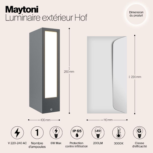 Уличный светодиодный светильник Maytoni Hof O422FL-L6GF Уличный светодиодный светильник Maytoni Hof O422FL-L6GF