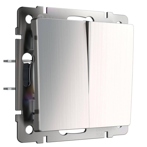 Выключатель Werkel двухклавишный глянцевый никель WL02-SW-2G 4690389045752 Выключатель Werkel двухклавишный глянцевый никель WL02-SW-2G 4690389045752