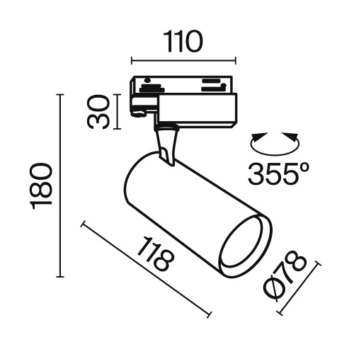 Трековый светильник Technical TR029-3-10W3K-S-B Трековый светильник Technical TR029-3-10W3K-S-B