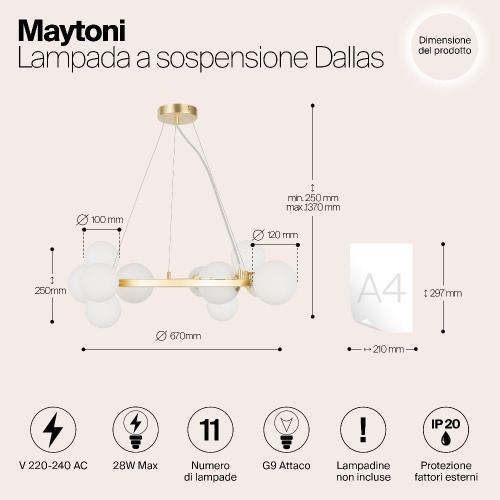 Подвесной светильник Maytoni MOD545PL-11BS Подвесной светильник Maytoni MOD545PL-11BS