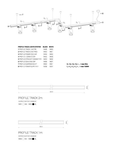 Подвесной комплект Nowodvorski Profile 9461 Подвесной комплект Nowodvorski Profile 9461