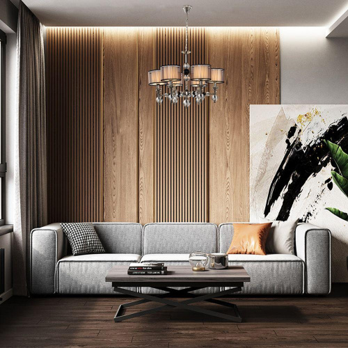 Подвесная люстра Lumien Hall Монелья LH1054/6H-NK-WT Подвесная люстра Lumien Hall Монелья LH1054/6H-NK-WT