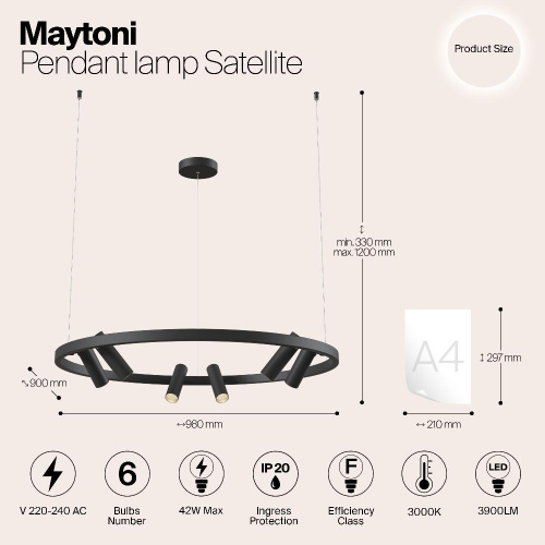 Подвесной светильник Maytoni MOD102PL-L42B Подвесной светильник Maytoni MOD102PL-L42B