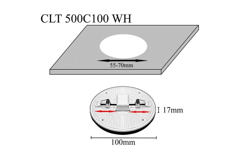 Встраиваемый светодиодный светильник Crystal Lux CLT 500C100 WH 3000K Встраиваемый светодиодный светильник Crystal Lux CLT 500C100 WH 3000K