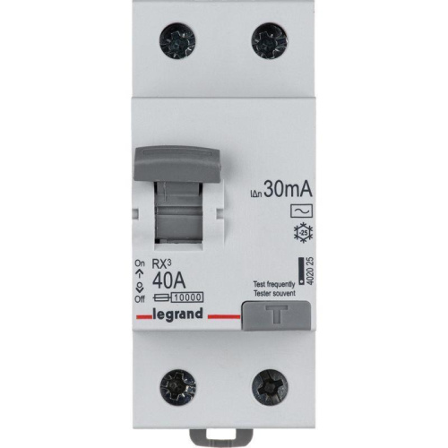 Выключатель дифференциального тока Legrand RX3 2П 40А 30мА AC 402025 Выключатель дифференциального тока Legrand RX3 2П 40А 30мА AC 402025
