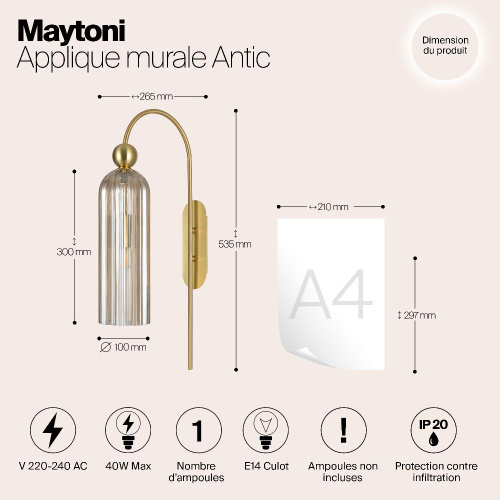 Бра Maytoni Antic MOD302WL-01CG Бра Maytoni Antic MOD302WL-01CG