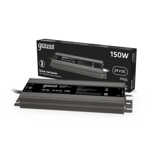 Блок питания Gauss 150W 24V IP66 202022150 Блок питания Gauss 150W 24V IP66 202022150
