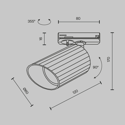 Трековый светильник Technical TR087-1-GU10-W Трековый светильник Technical TR087-1-GU10-W