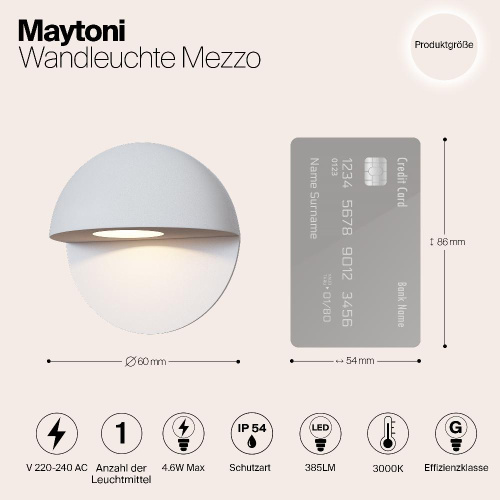 Уличный настенный светодиодный светильник Maytoni Mezzo O033WL-L3W3K