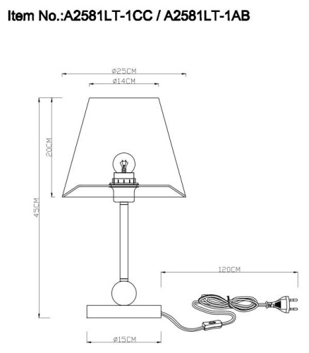 Настольная лампа Arte Lamp Elba A2581LT-1CC Настольная лампа Arte Lamp Elba A2581LT-1CC