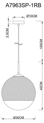Подвесной светильник Arte Lamp Jupiter Copper A7963SP-1RB Подвесной светильник Arte Lamp Jupiter Copper A7963SP-1RB