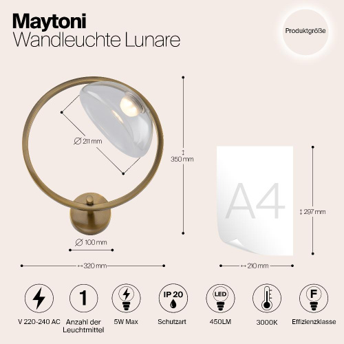 Бра Maytoni Moon MOD327WL-L5BS3K1 Бра Maytoni Moon MOD327WL-L5BS3K1