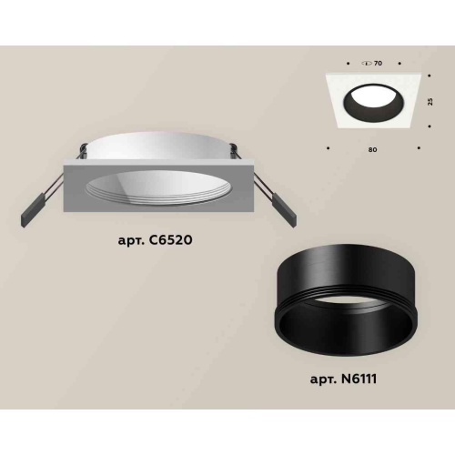 Комплект встраиваемого светильника Ambrella light Techno Spot XC6520002 SWH/SBK белый песок/черный песок (C6520, N6111) Комплект встраиваемого светильника Ambrella light Techno Spot XC6520002 SWH/SBK белый песок/черный песок (C6520, N6111)