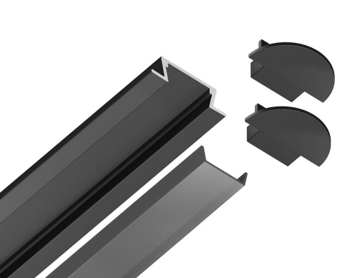 Встраиваемый профиль с рассеивателем Ambrella Illumination GP1001BK/BK Встраиваемый профиль с рассеивателем Ambrella Illumination GP1001BK/BK