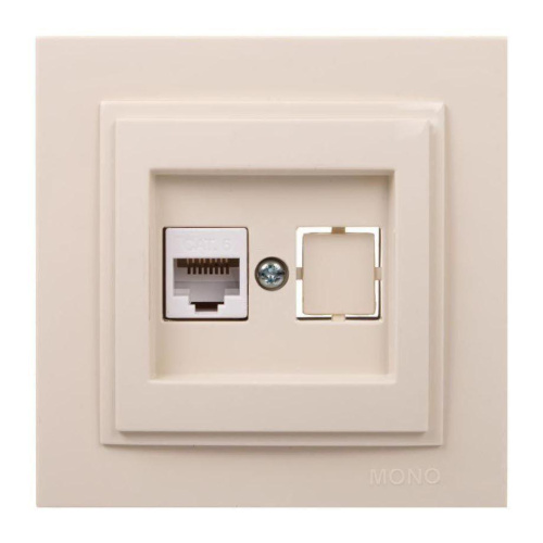 Розетка компьютерная RJ45 Mono Electric Despina 6 кат крем 102-170005-125 Розетка компьютерная RJ45 Mono Electric Despina 6 кат крем 102-170005-125