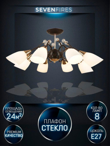 Потолочная люстра Seven Fires Brava WD3514/8C-CF-FGD-WT Потолочная люстра Seven Fires Brava WD3514/8C-CF-FGD-WT