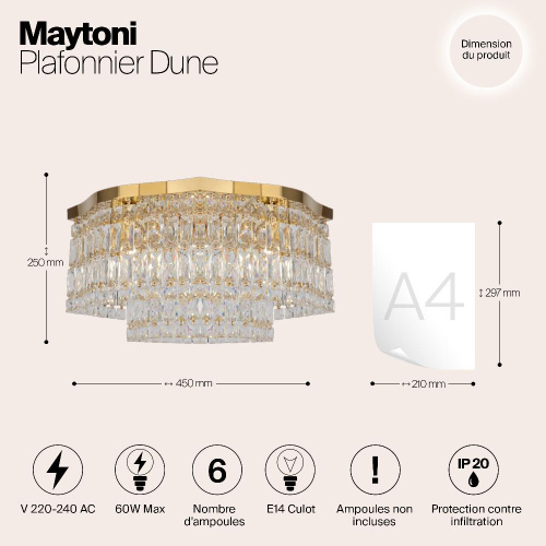 Потолочная люстра Maytoni Dune DIA005CL-06G Потолочная люстра Maytoni Dune DIA005CL-06G