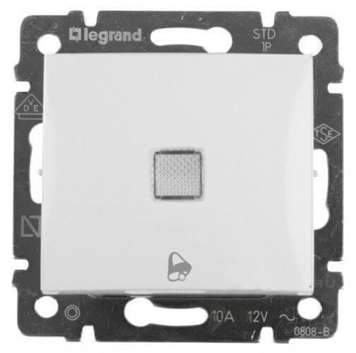 Выключатель кнопочный одноклавишный Legrand Valena 10A 250V с подсветкой Звонок белый 774215 Выключатель кнопочный одноклавишный Legrand Valena 10A 250V с подсветкой Звонок белый 774215
