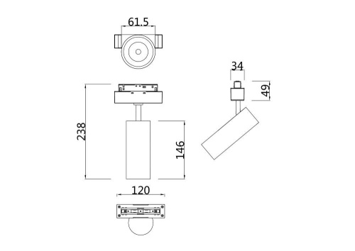 Трековый светодиодный светильник для магнитного шинопровода Maytoni Technical Focus Led TR019-2-15W4K-W Трековый светодиодный светильник для магнитного шинопровода Maytoni Technical Focus Led TR019-2-15W4K-W
