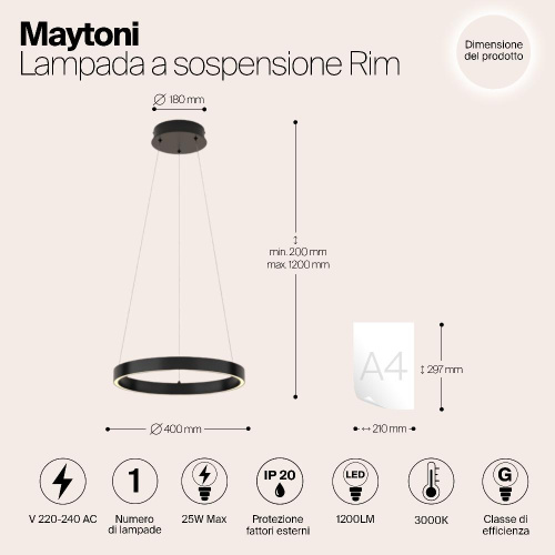 Подвесной светильник Maytoni MOD058PL-L22B3K Подвесной светильник Maytoni MOD058PL-L22B3K